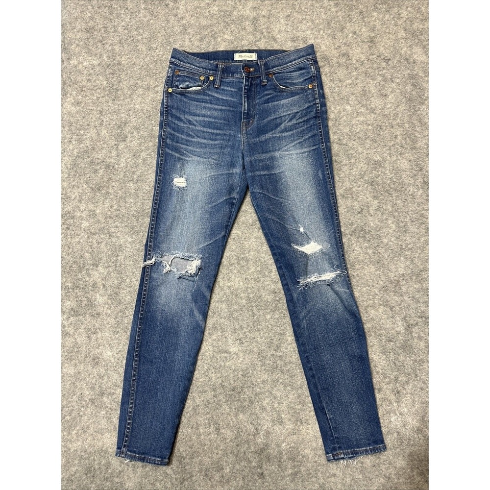 Madewell High Rise Skinny Jeans Women's Size 29 Blue Distressed Denim‎ Pants
